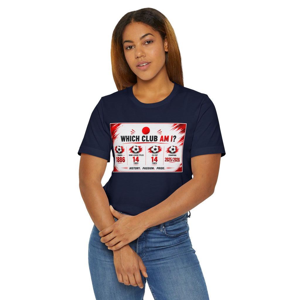 Which Club Am I? Soccer Trivia T-Shirt — Football Fan Quiz Tee