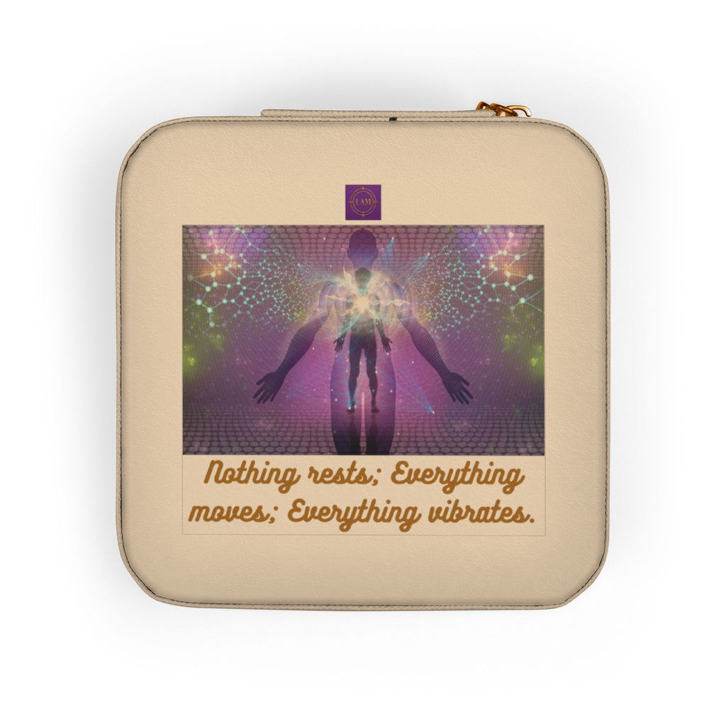 Compact Jewelry Travel Case — Portable Organizer with Ring Slots & Compartments ("Anything Ends Everything")