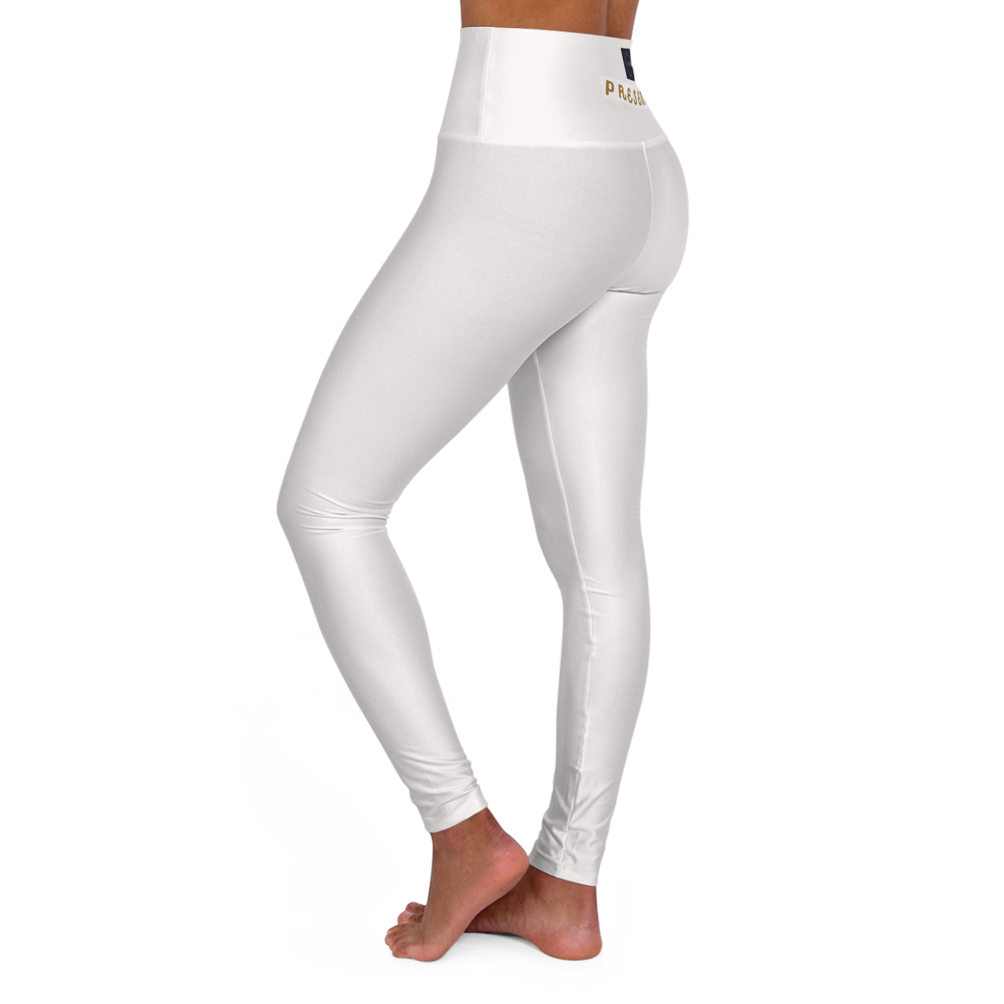 Present High-Waisted Yoga Leggings – Minimal White AOP Activewear