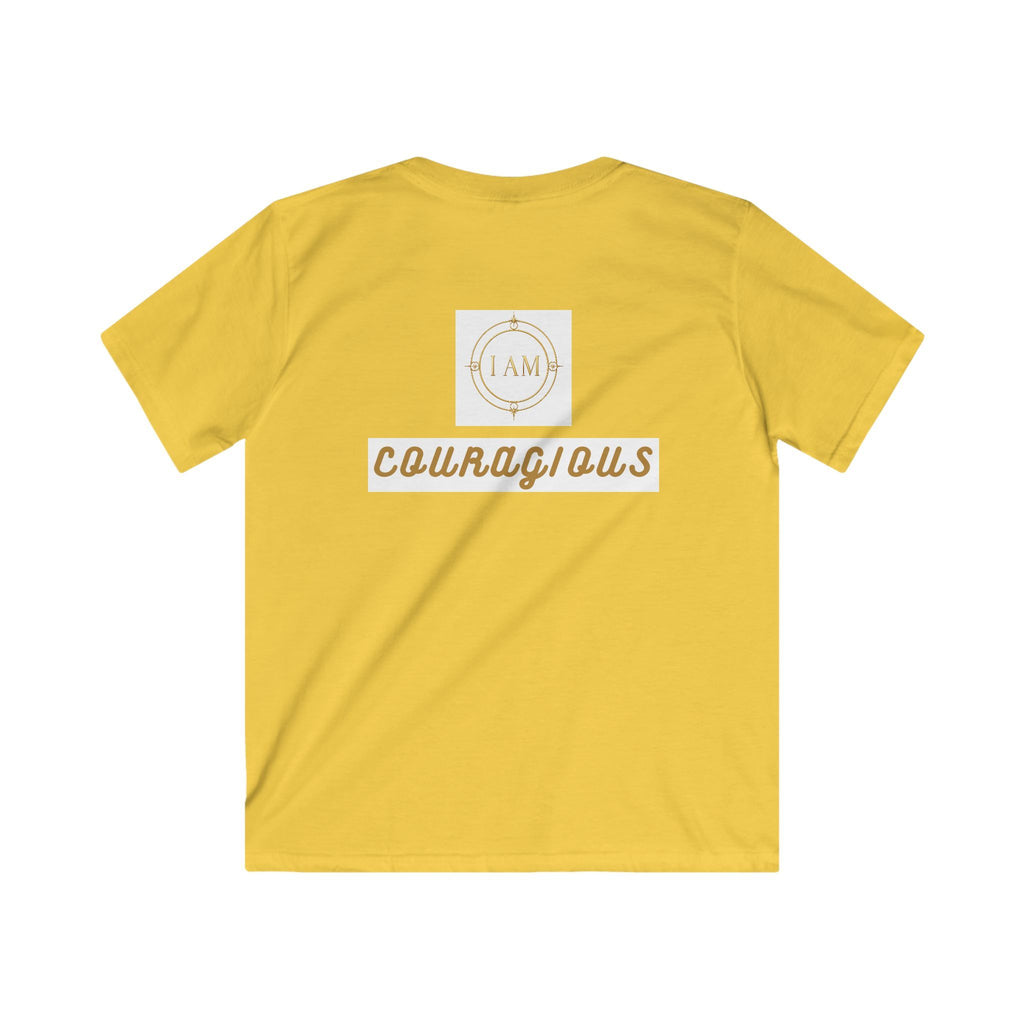 Kids Tee — Courageous Boy Graphic Shirt ("I Am Courageous")