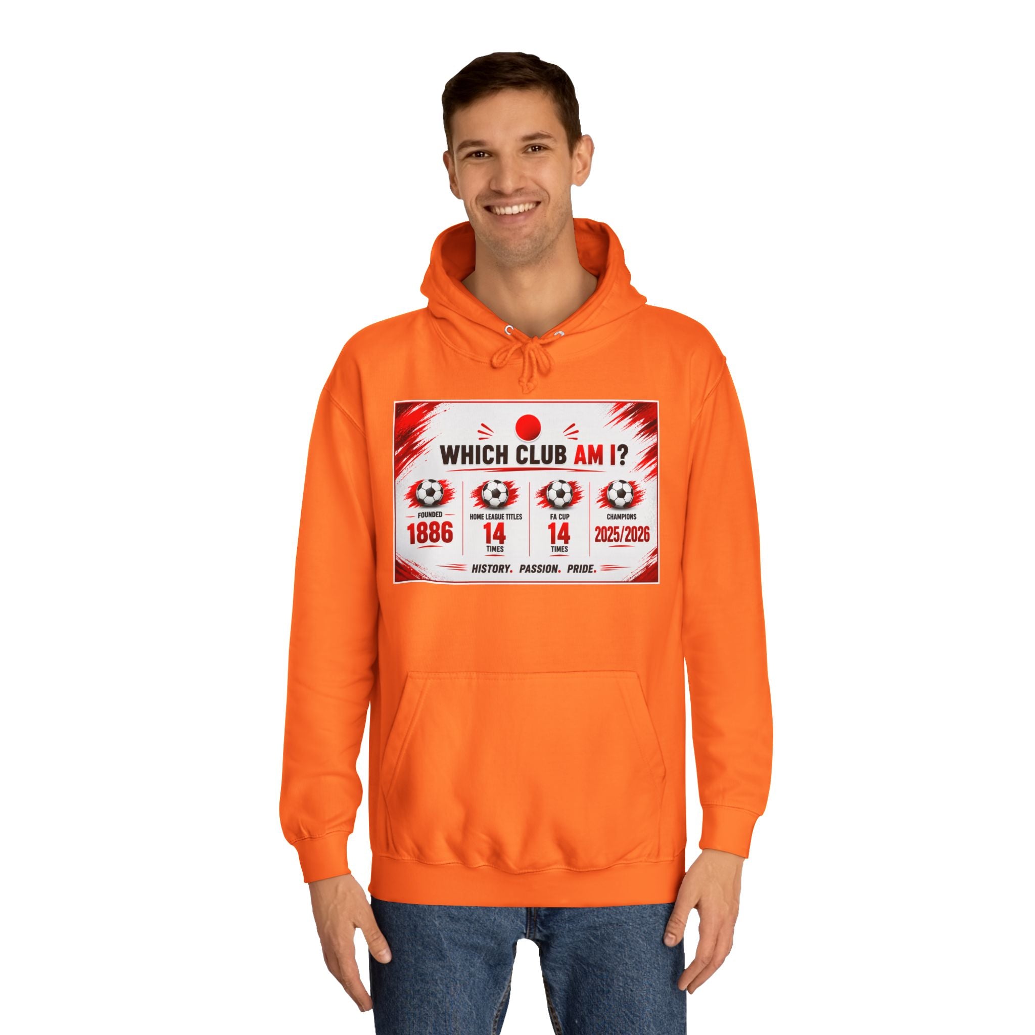 College Hoodie — "Which Club Am I?" Graphic Student Spirit Sweatshirt