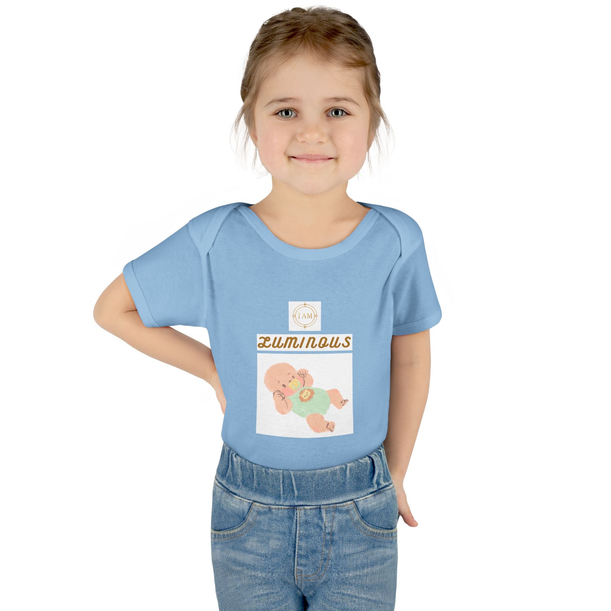 Luminous Baby Bodysuit — Cute Sleeping Infant Graphic Onesie