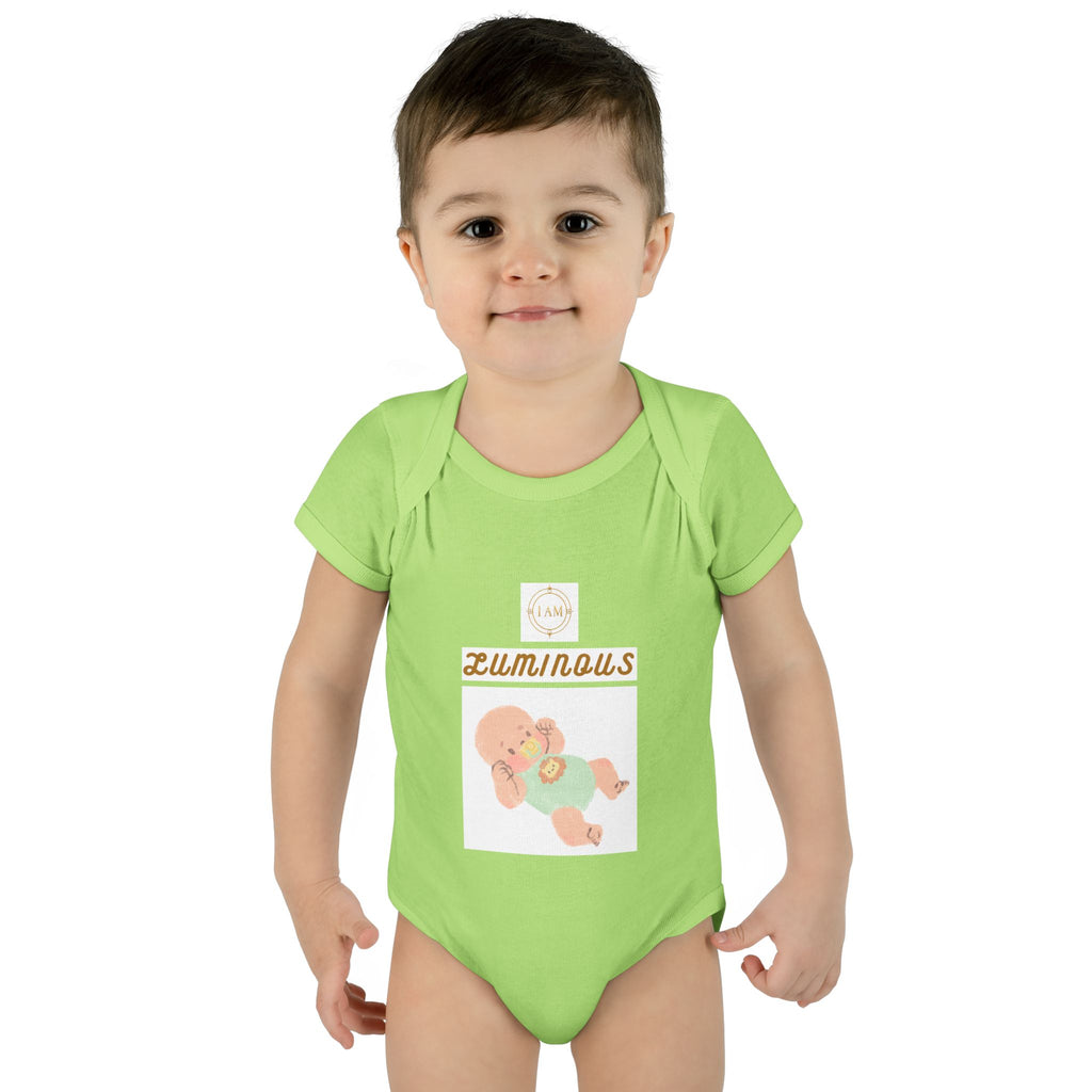 Luminous Baby Bodysuit — Cute Sleeping Infant Graphic Onesie