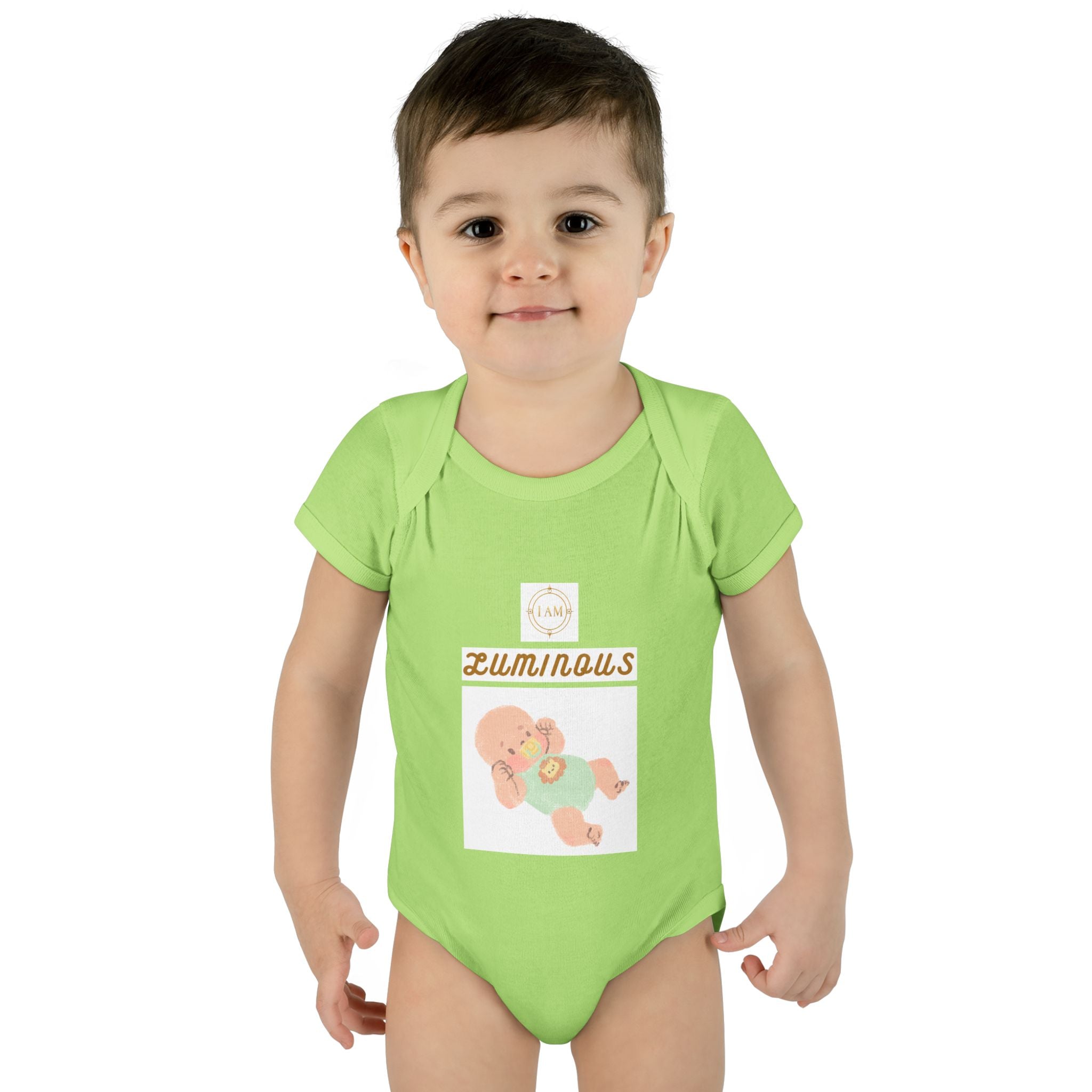 Luminous Baby Bodysuit — Cute Sleeping Infant Graphic Onesie
