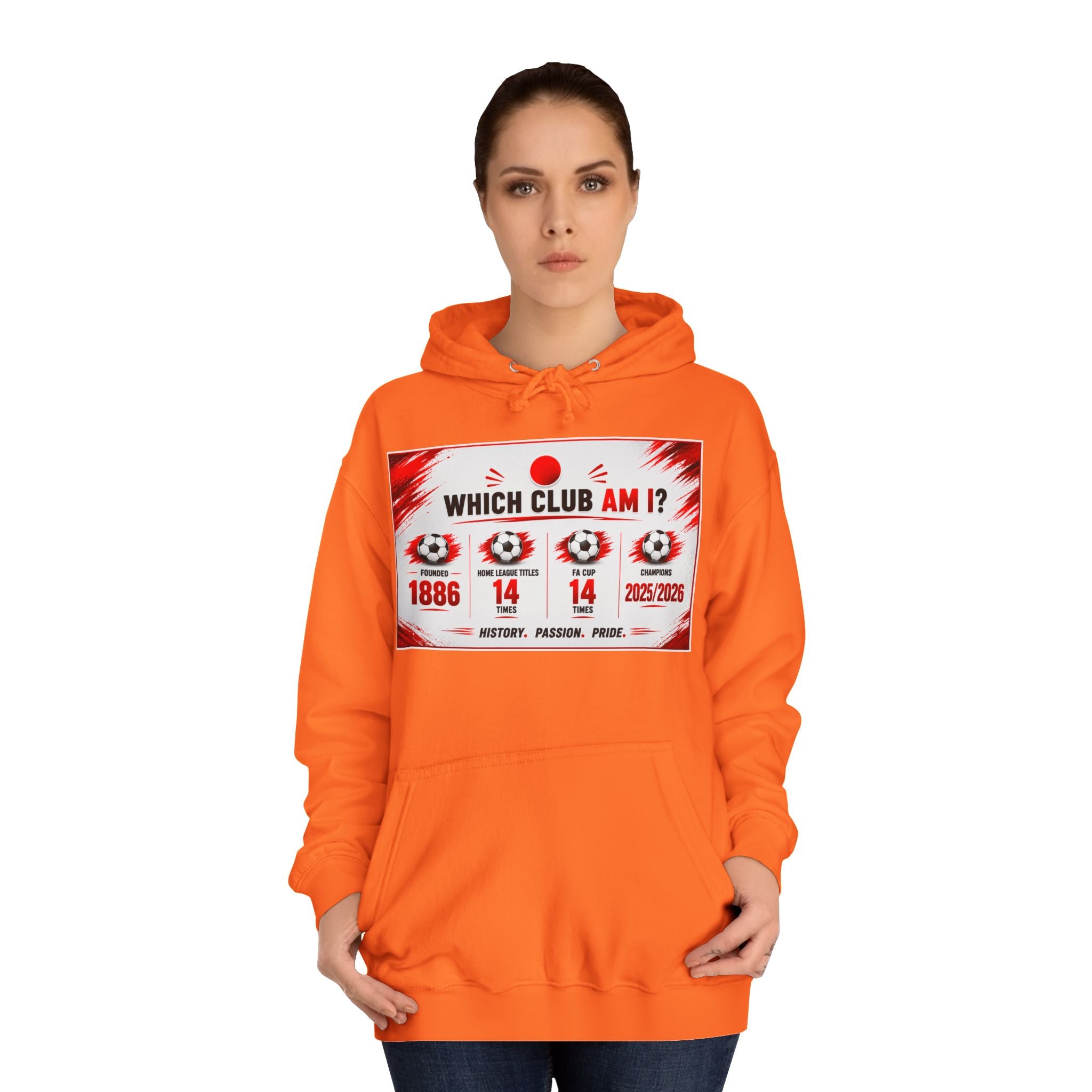 College Hoodie — "Which Club Am I?" Graphic Student Spirit Sweatshirt
