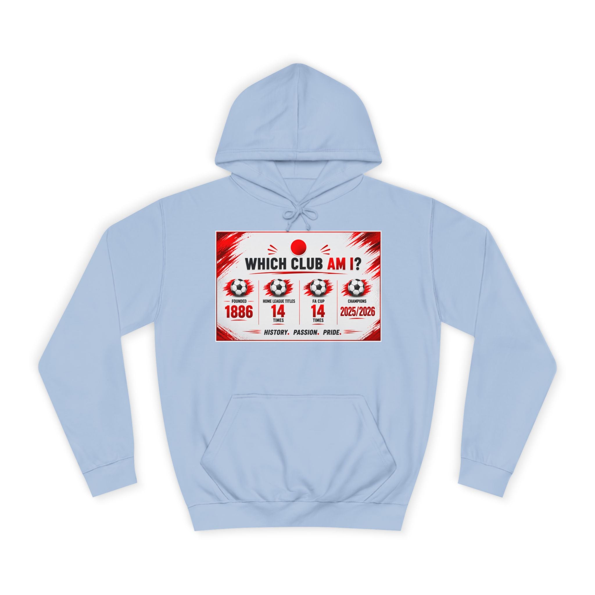 College Hoodie — "Which Club Am I?" Graphic Student Spirit Sweatshirt
