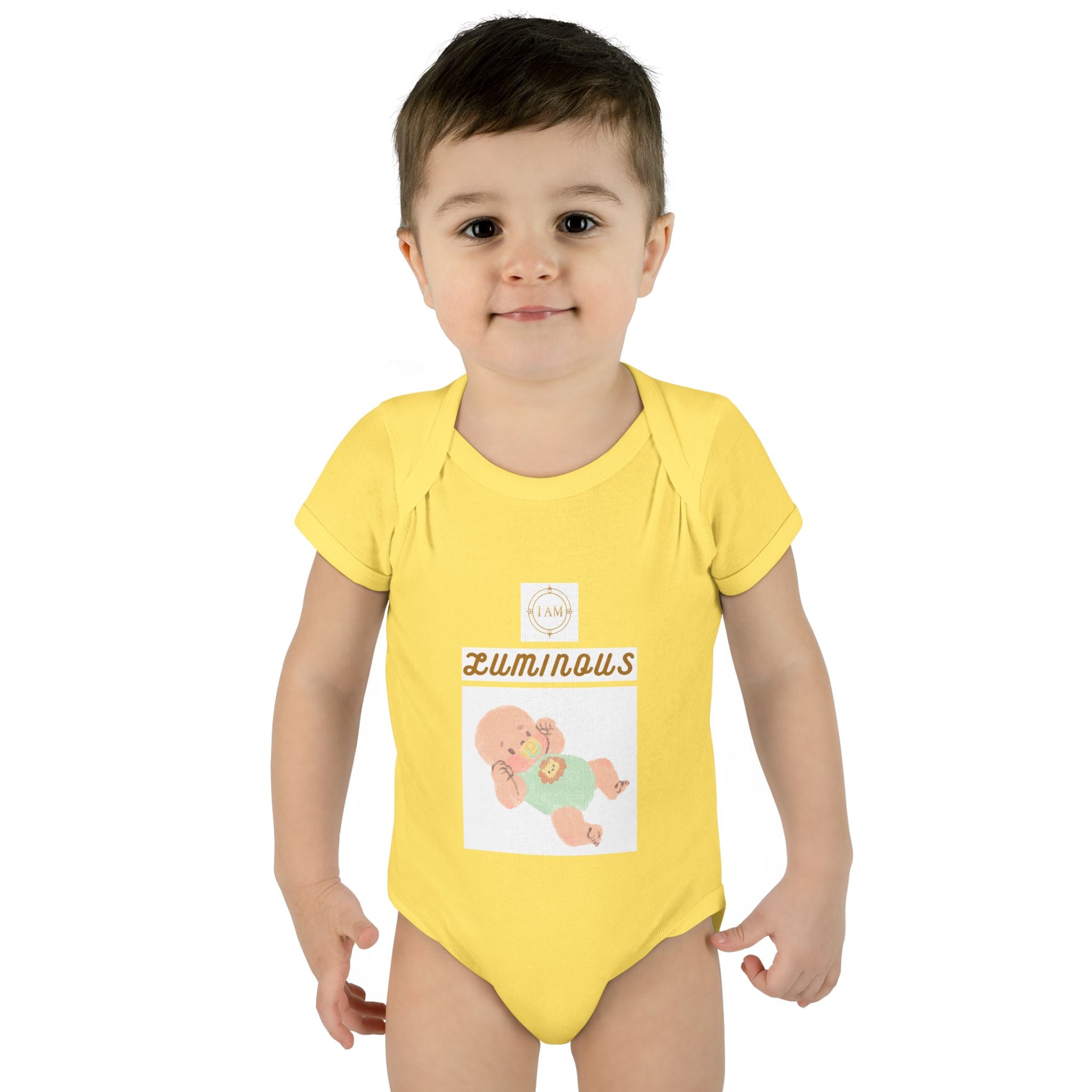 Luminous Baby Bodysuit — Cute Sleeping Infant Graphic Onesie