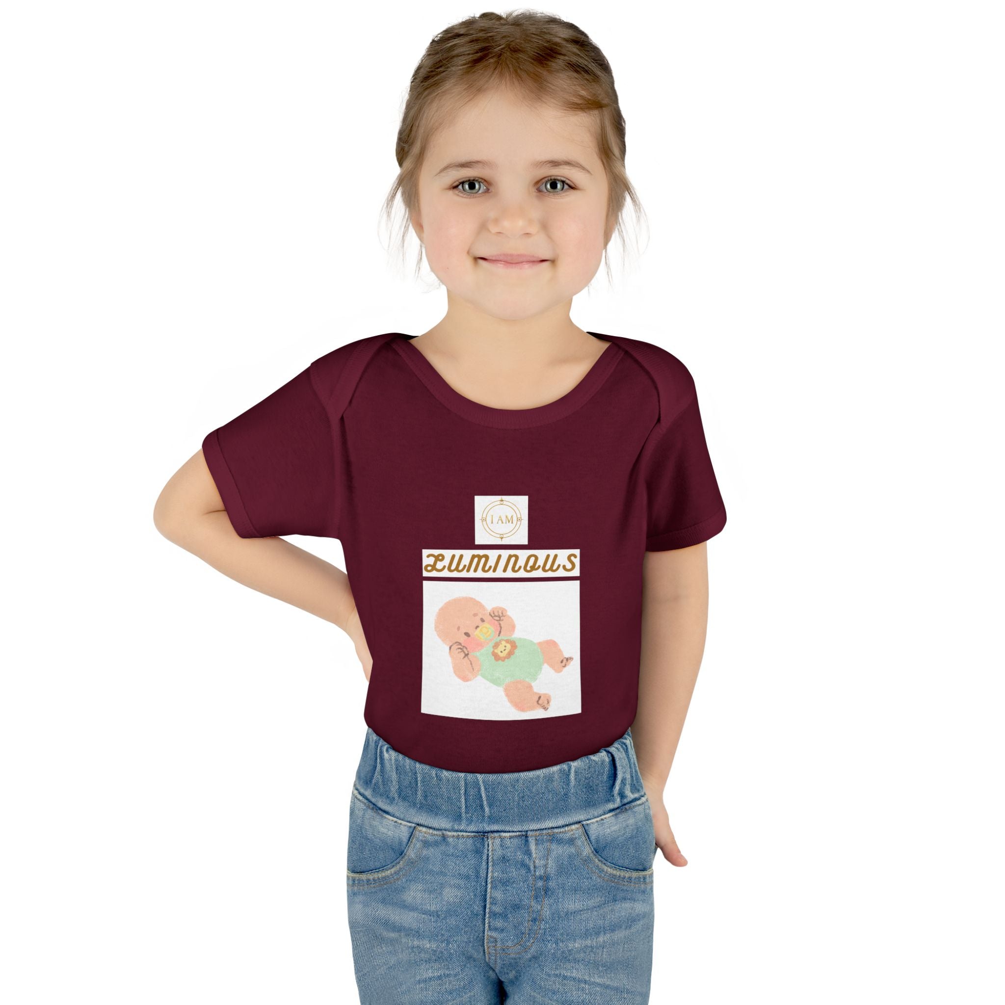 Luminous Baby Bodysuit — Cute Sleeping Infant Graphic Onesie