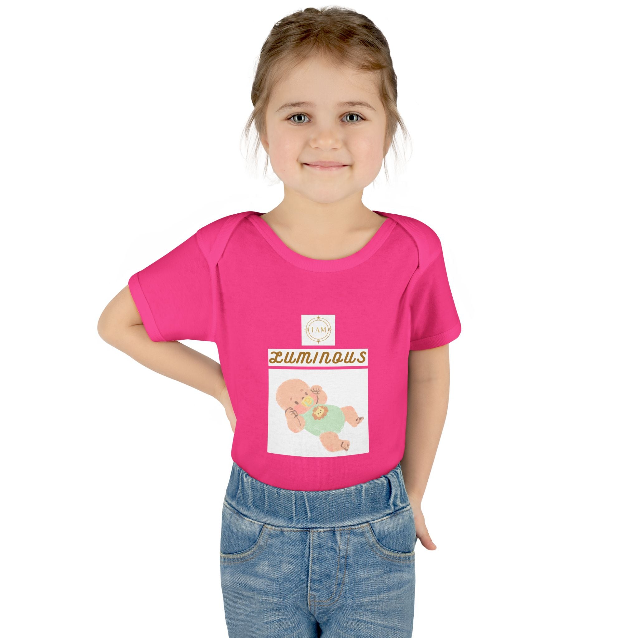 Luminous Baby Bodysuit — Cute Sleeping Infant Graphic Onesie