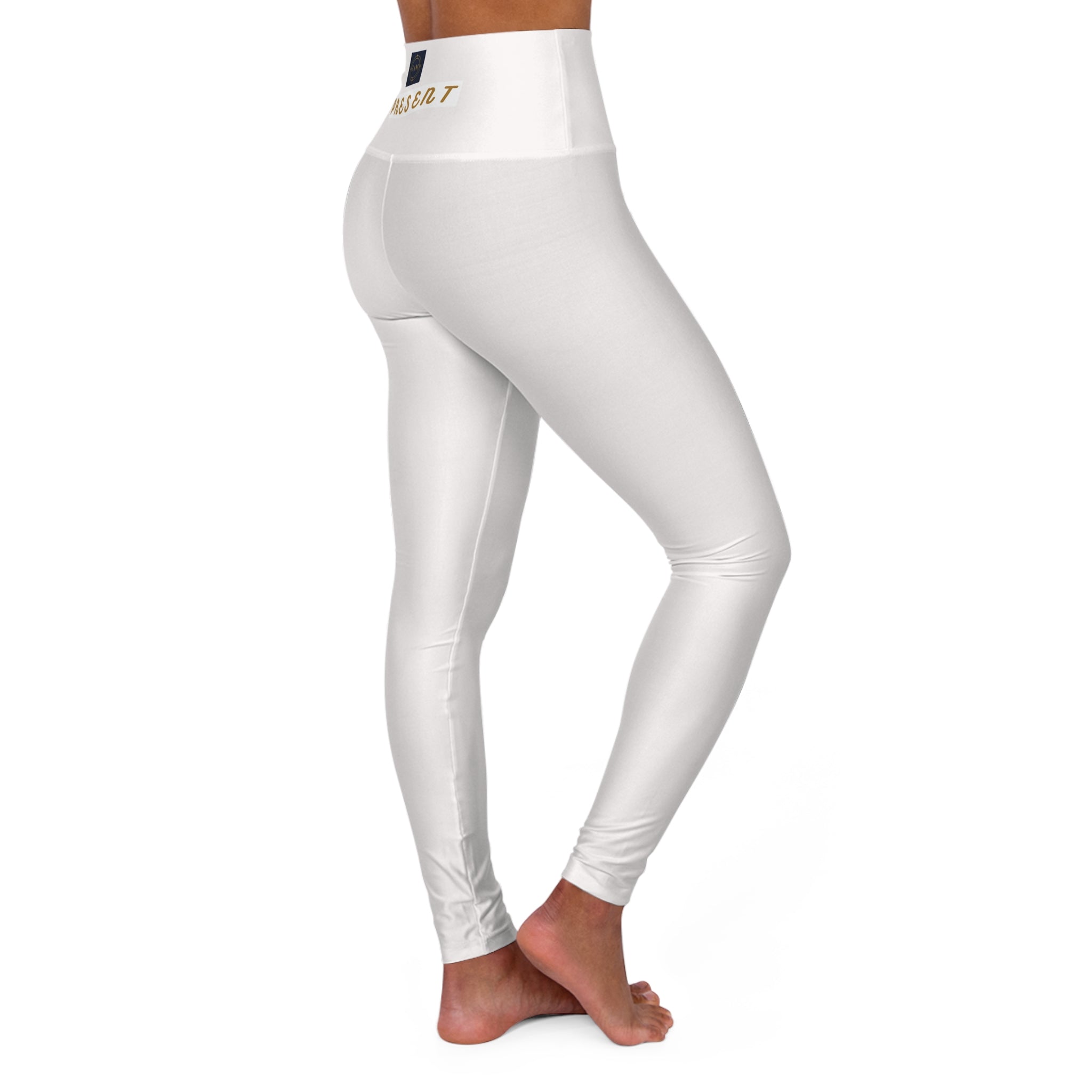 Present High-Waisted Yoga Leggings – Minimal White AOP Activewear
