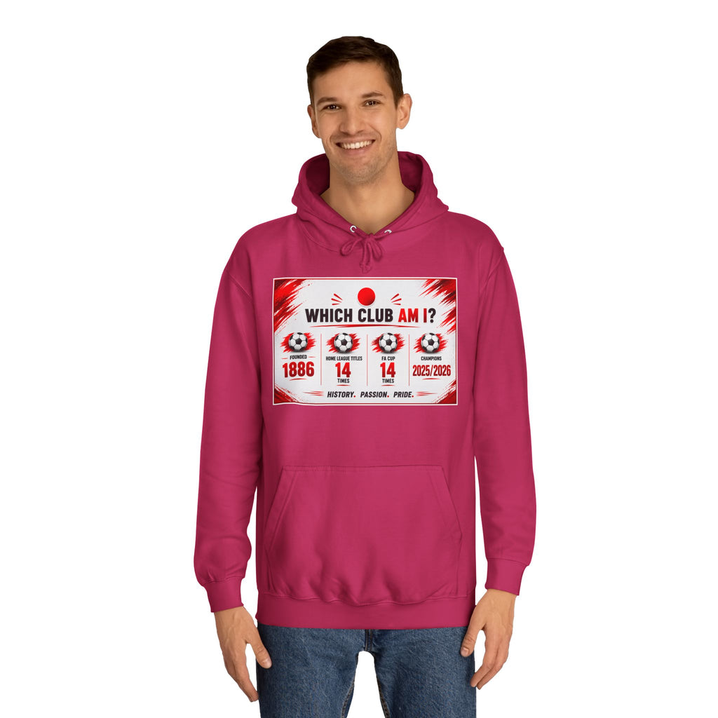 College Hoodie — "Which Club Am I?" Graphic Student Spirit Sweatshirt
