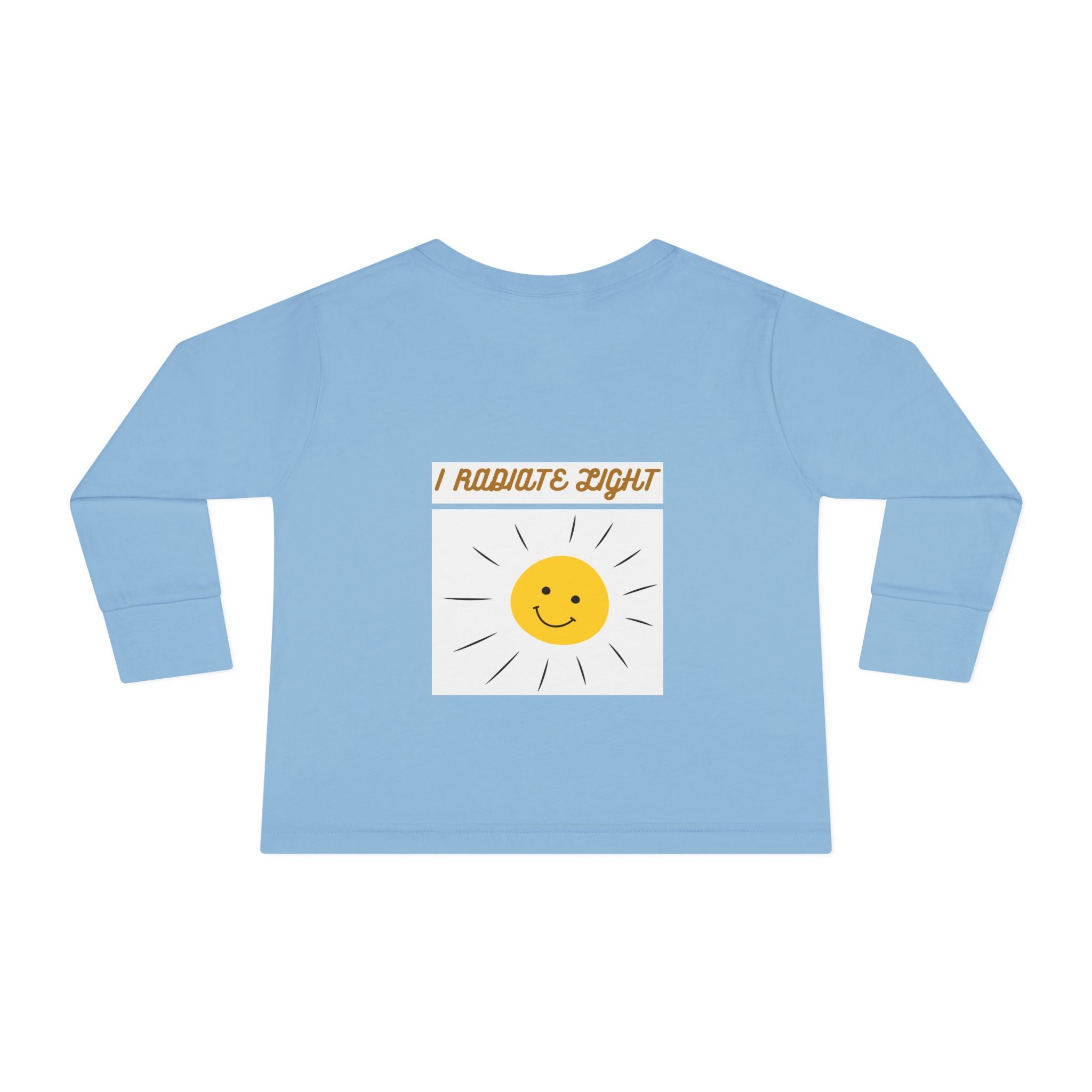Toddler Long Sleeve Tee — 'Luminous' Gold Script Kids Shirt (I Radiate Light)