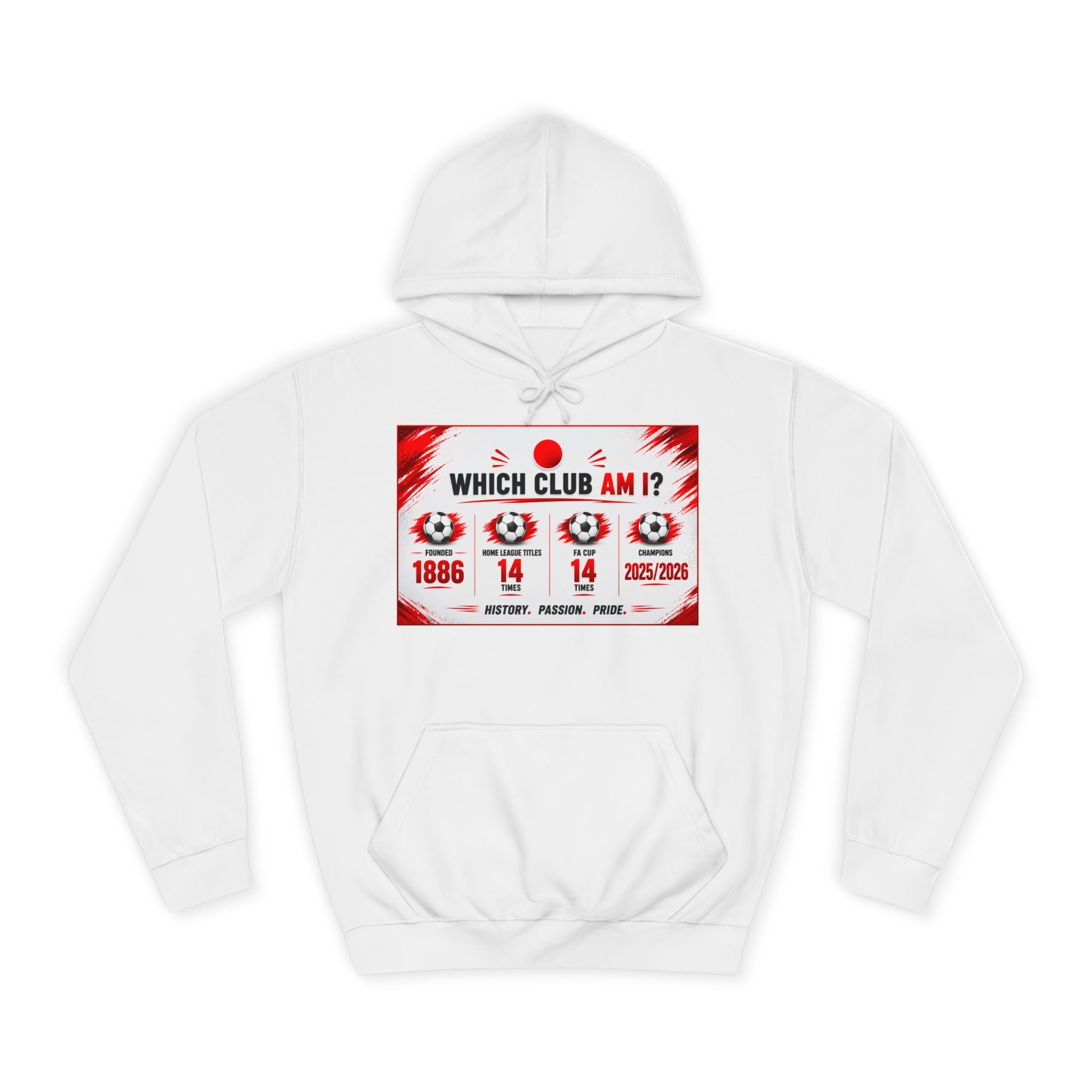 College Hoodie — "Which Club Am I?" Graphic Student Spirit Sweatshirt