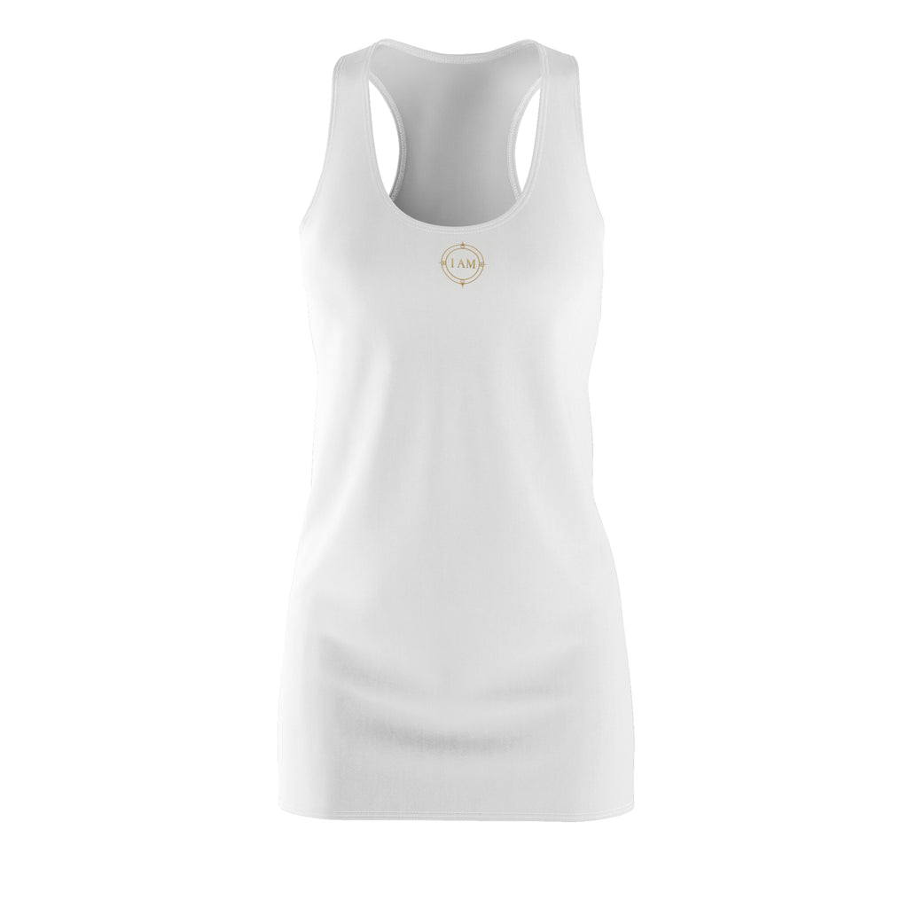 Racerback Dress — Minimal Gold Crest "Calm" Tank Dress