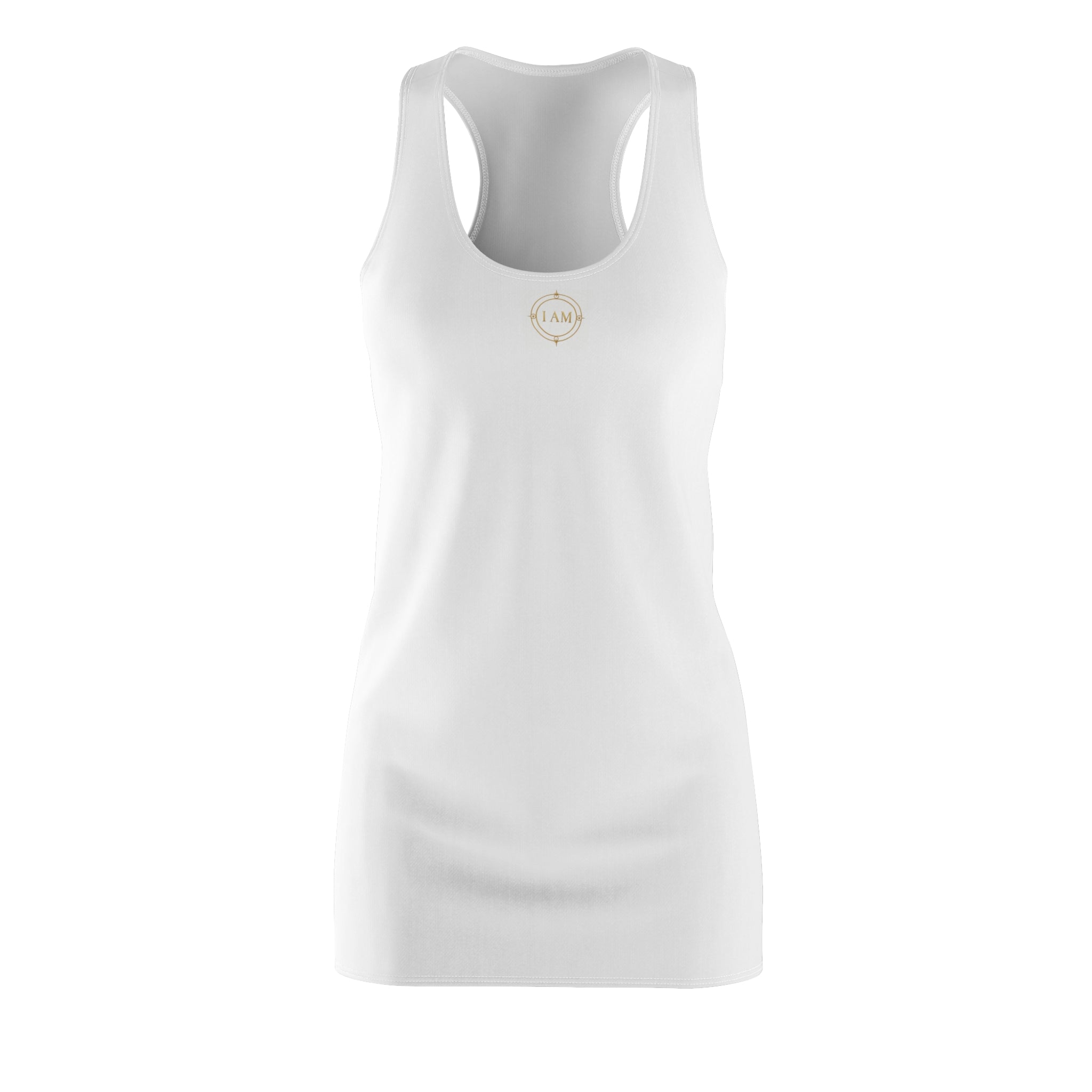 Racerback Dress — Minimal Gold Crest "Calm" Tank Dress