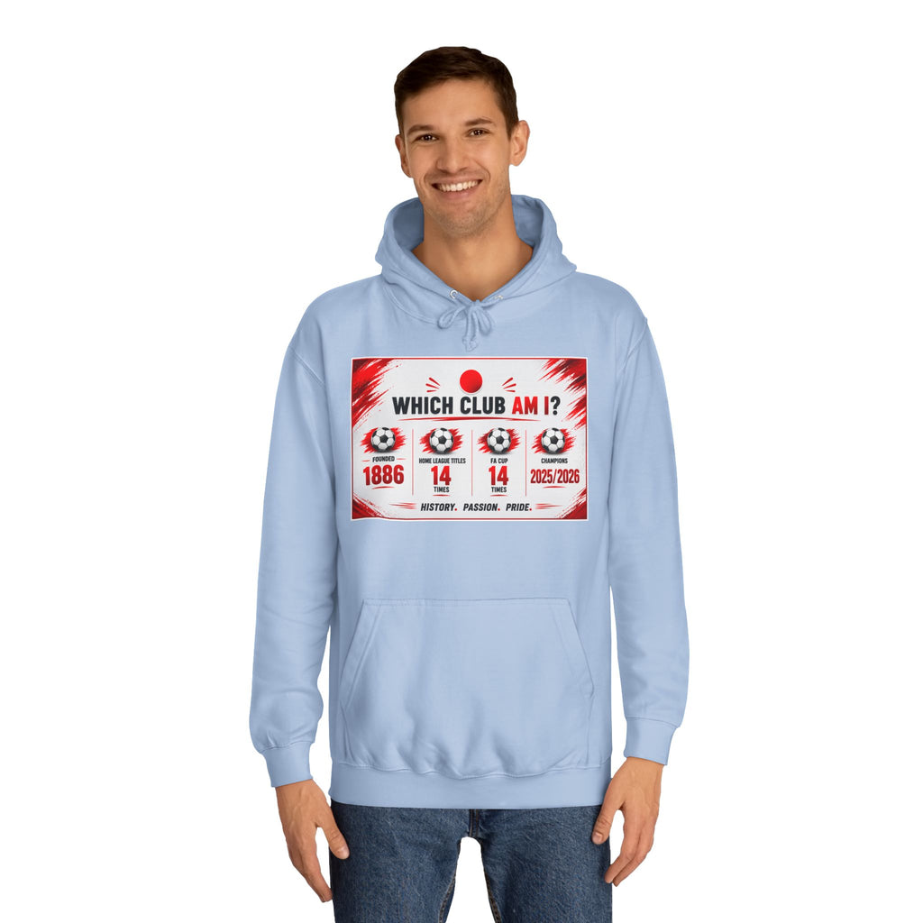 College Hoodie — "Which Club Am I?" Graphic Student Spirit Sweatshirt