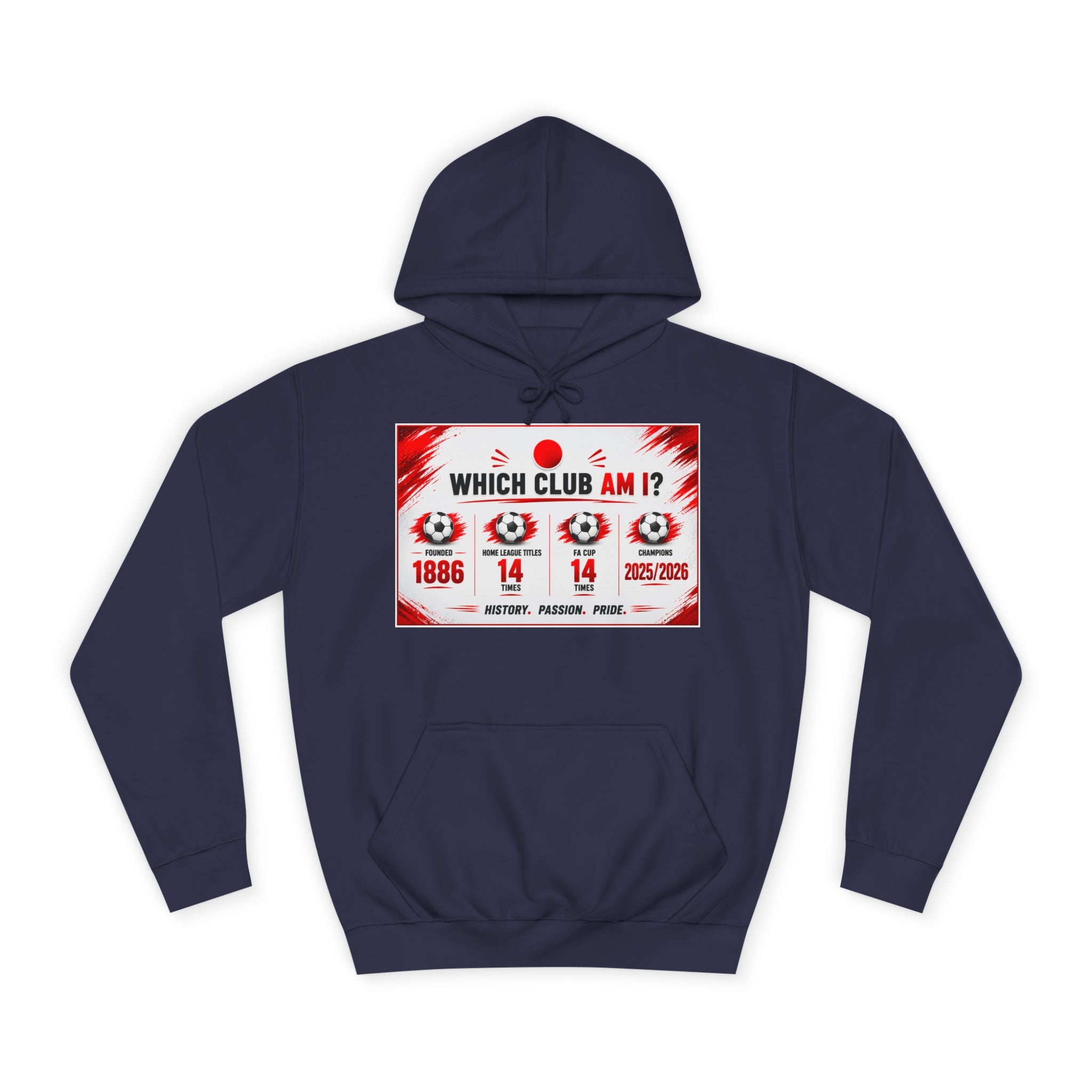 College Hoodie — "Which Club Am I?" Graphic Student Spirit Sweatshirt