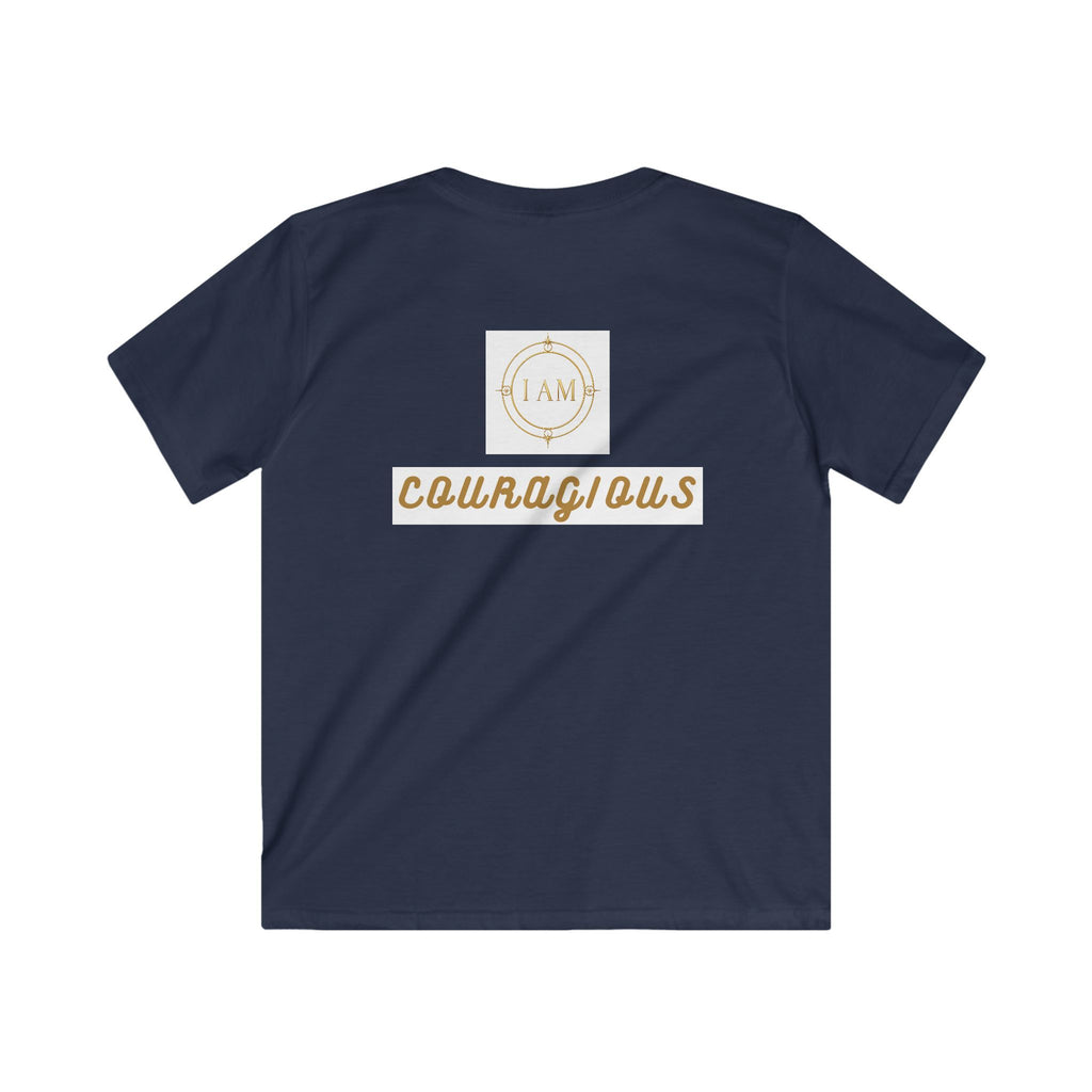 Kids Tee — Courageous Boy Graphic Shirt ("I Am Courageous")
