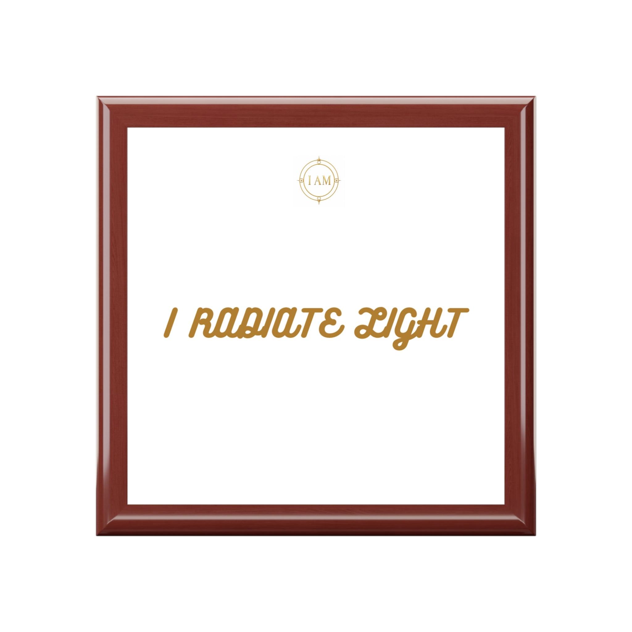 I Radiate Light Jewelry Box — Elegant Keepsake Box with Gold Script