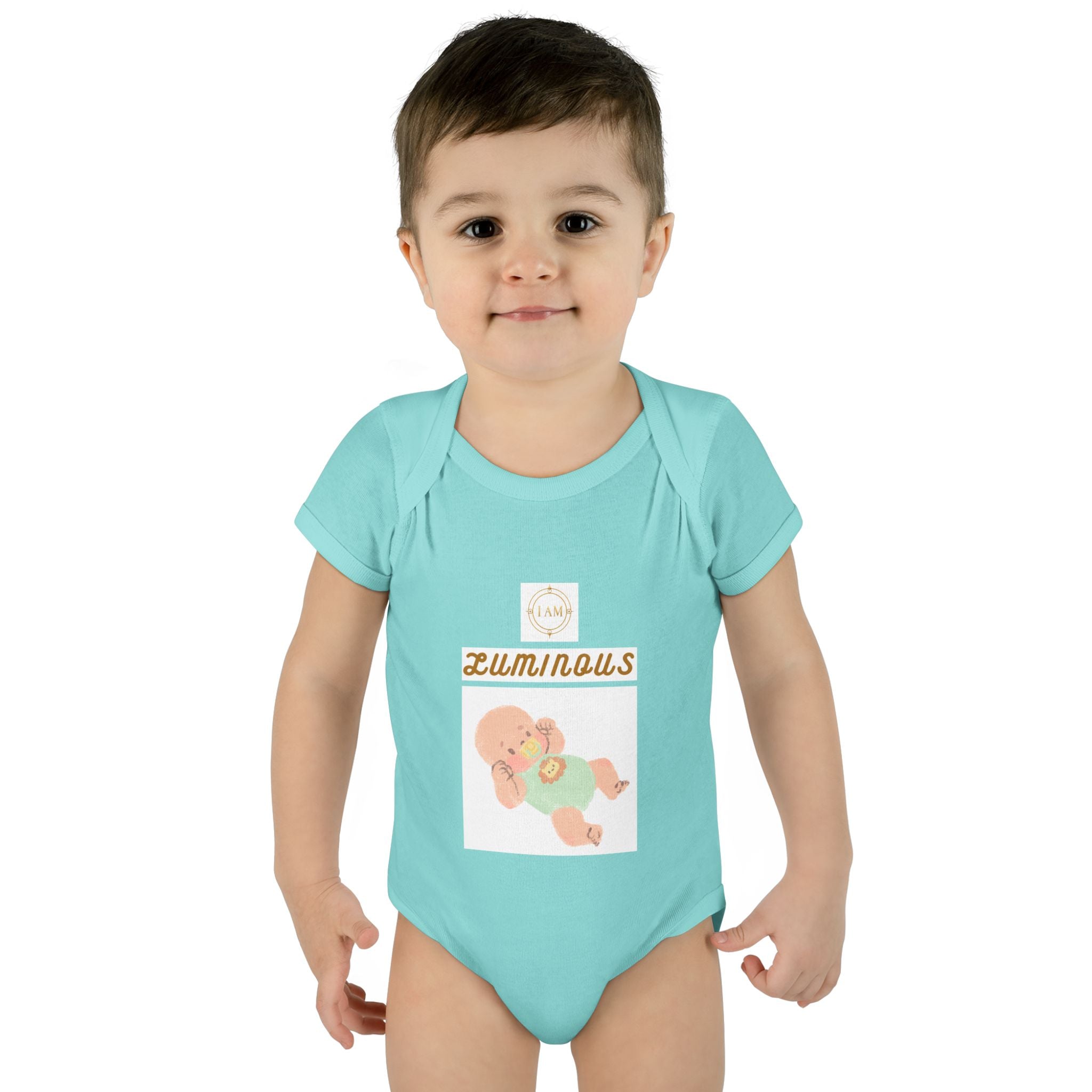 Luminous Baby Bodysuit — Cute Sleeping Infant Graphic Onesie