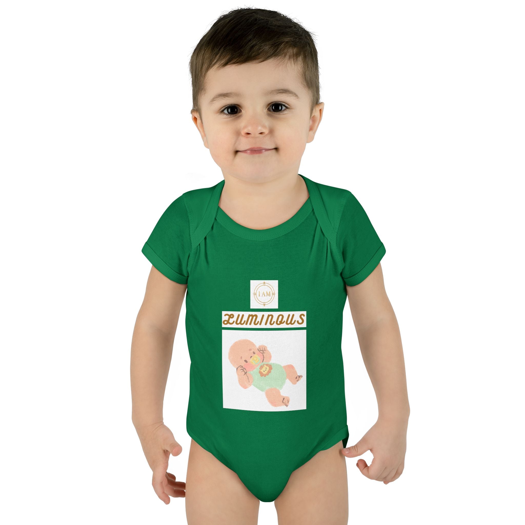 Luminous Baby Bodysuit — Cute Sleeping Infant Graphic Onesie